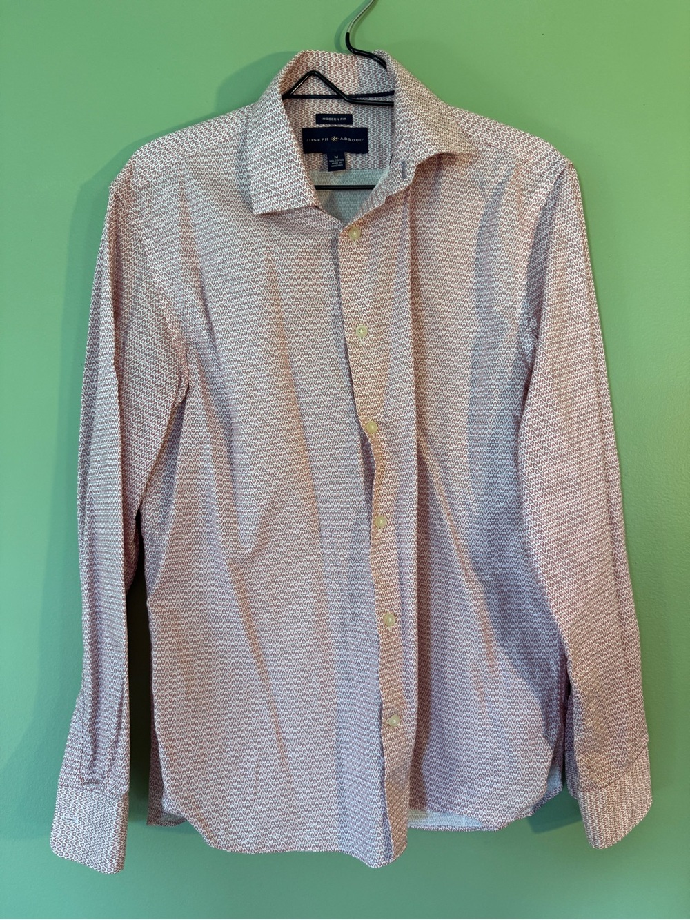 Joseph Abboud Red Geometric Dress Shirt